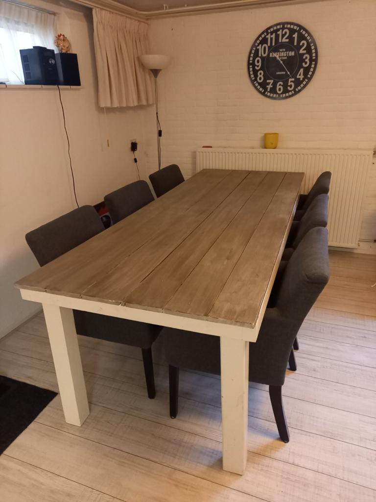 Eettafel met 6 stoelen, Ophalen, Rechthoekig, 200 cm of meer, 50 tot 100 cm