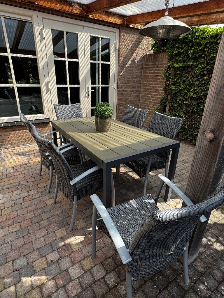 Tuinset 6 delig, Tuin en Terras, Ophalen, Kunststof, Gebruikt, 6 zitplaatsen