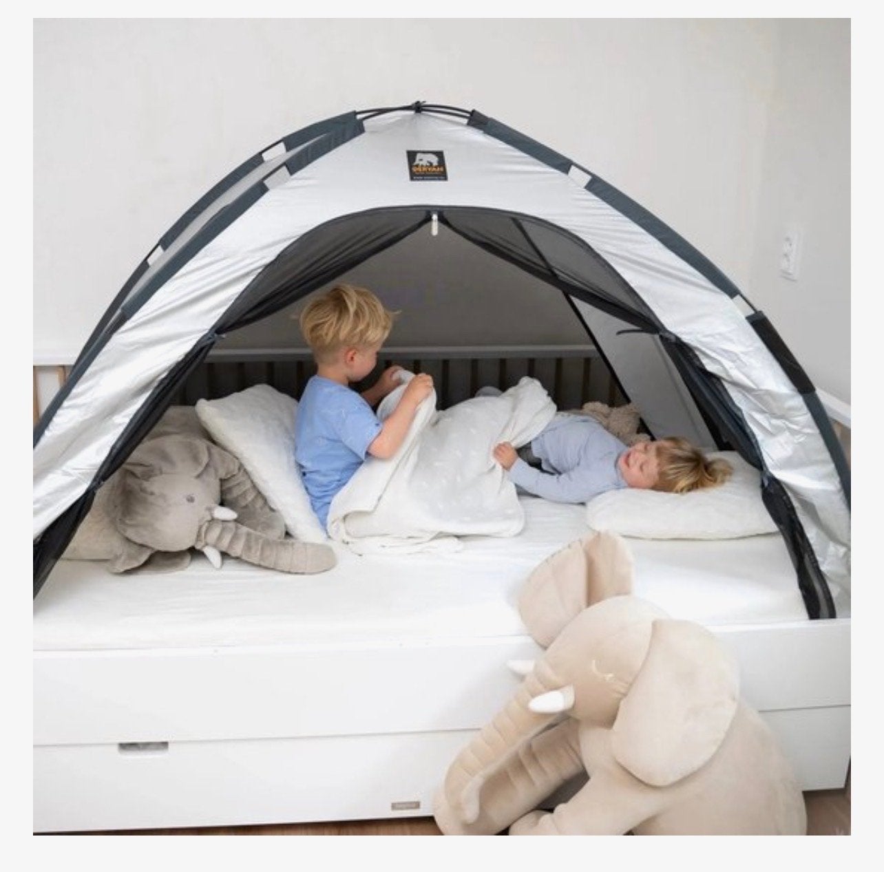 Deryan Bedtent klamboe 90x200 zilver/zwart, Ophalen, Gebruikt, Minder dan 140 cm, Minder dan 70 cm