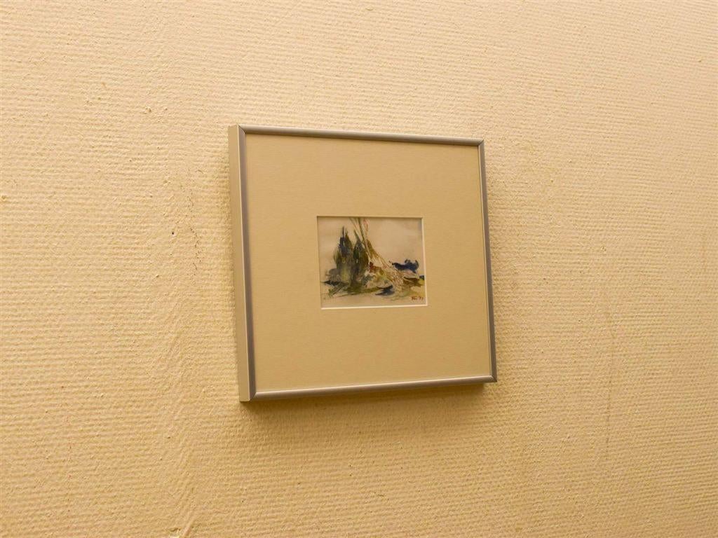 Ingelijst Aquarel schilderij 51565, Huis en Inrichting, Woonaccessoires | Schilderijen, Tekeningen en Foto's, Minder dan 50 cm