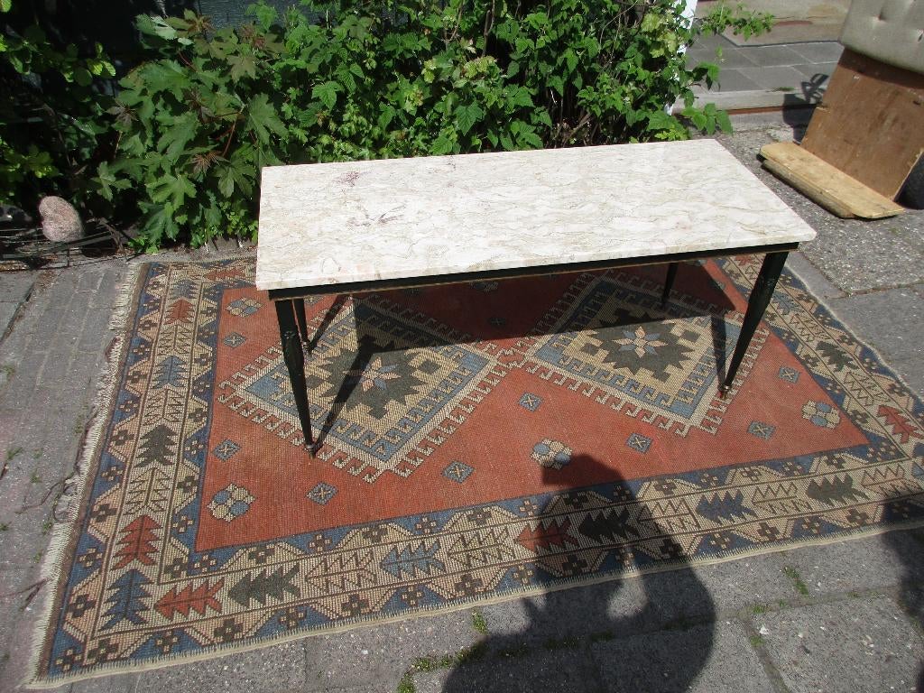 salontafel - natuursteen tafel - steen, Huis en Inrichting, Tafels | Salontafels, Ophalen, Vintage - retro, 100 tot 150 cm, Overige materialen