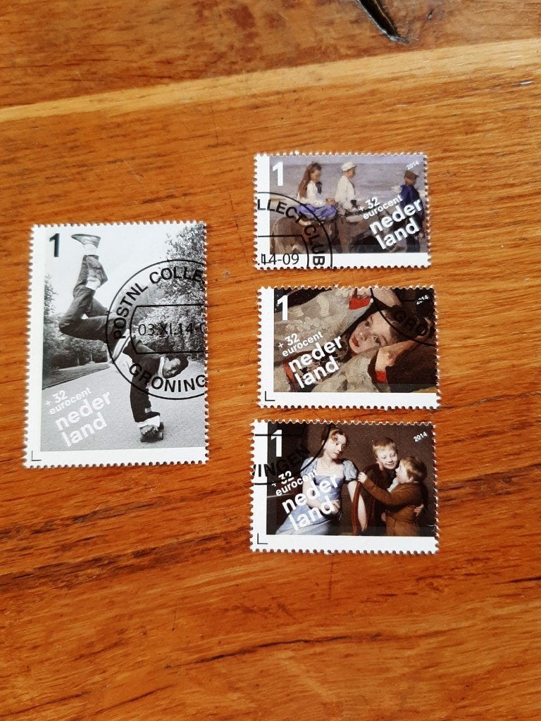 nederland gestempeld jaar 2014 nr 4x uit blok 3235, Ophalen of Verzenden, Na 1940, Gestempeld