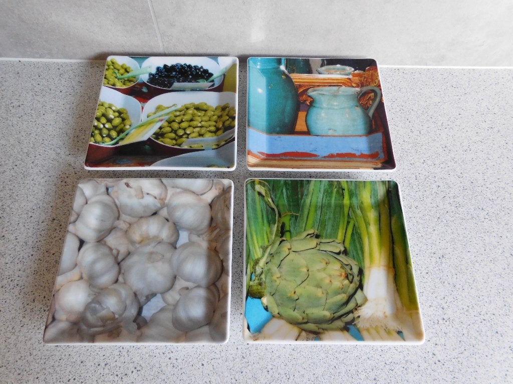 Tapas bord 4x 13 cm. Schoonhoven Keramiek, Keramiek, Ophalen of Verzenden, Zo goed als nieuw, Bord(en)