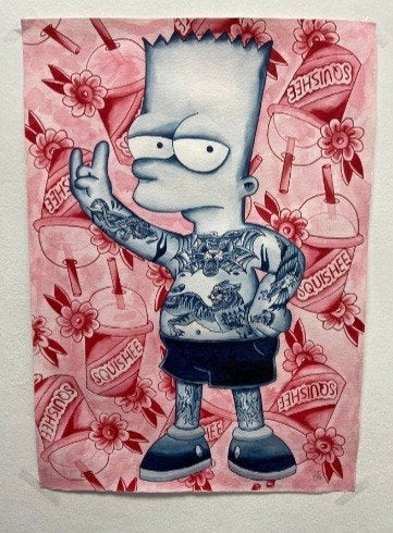 De Simpsons Tattoo Art Prints - Set van 3, Antiek en Kunst, Ophalen of Verzenden