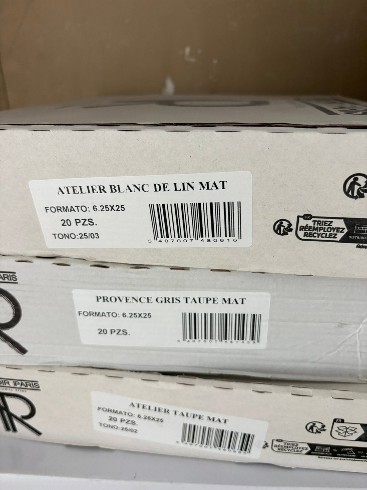 Revoir Paris, Blanc, Gris Taupe en Taupe 6.25x25 cm, Ophalen, Nieuw, Minder dan 20 cm, 20 tot 40 cm