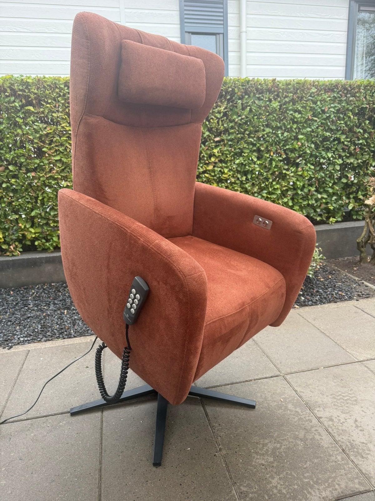 Luxe Prominent sta op stoel elektrische relax fauteuil, Verzenden, Zo goed als nieuw, Minder dan 75 cm, Gratis bezorging regio Utrecht