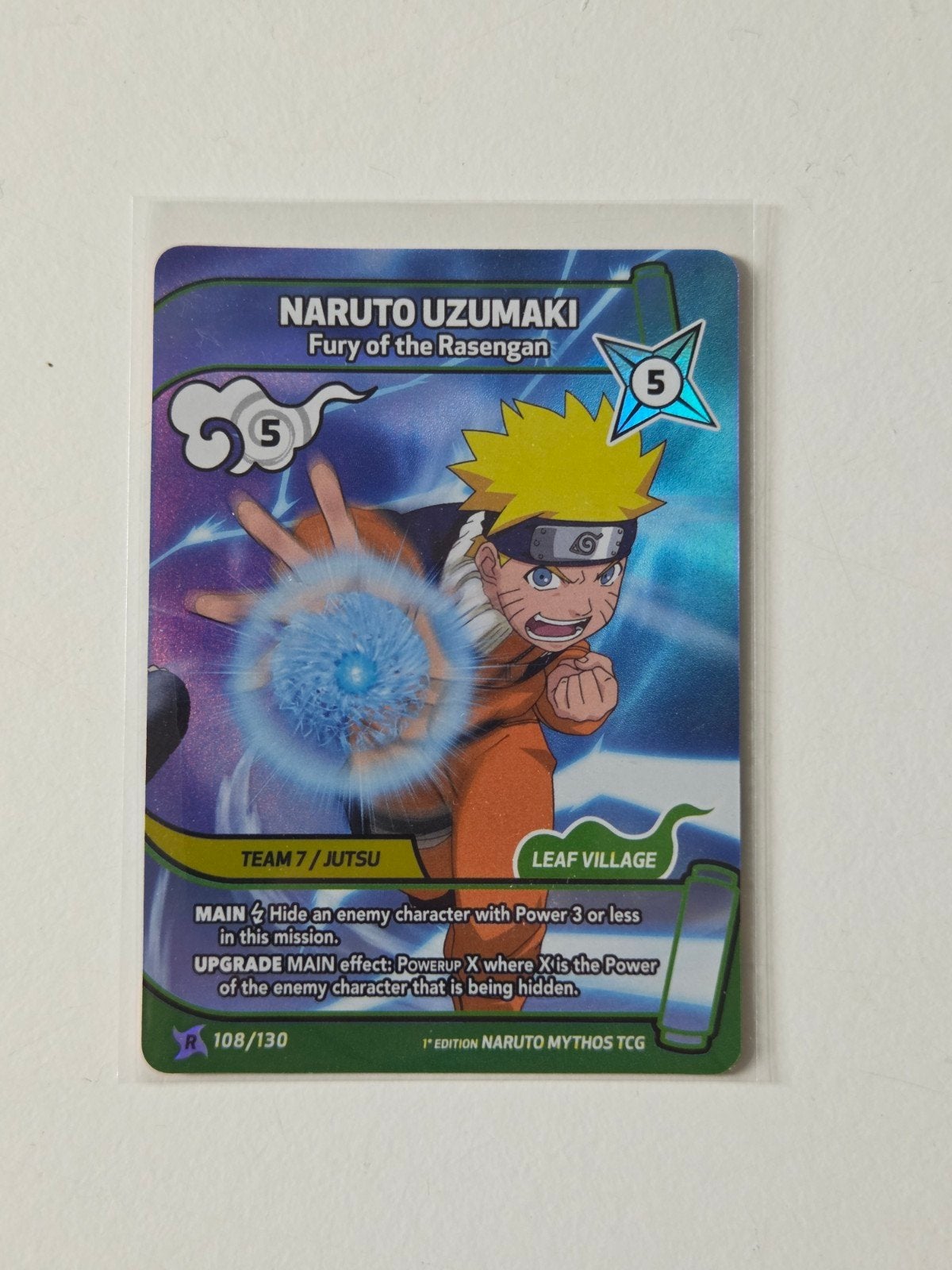 Naruto Uzumaki Fury of the Rasengan TCG Kaart 1st Edition, Ophalen of Verzenden, Nieuw, Losse kaart, Foil