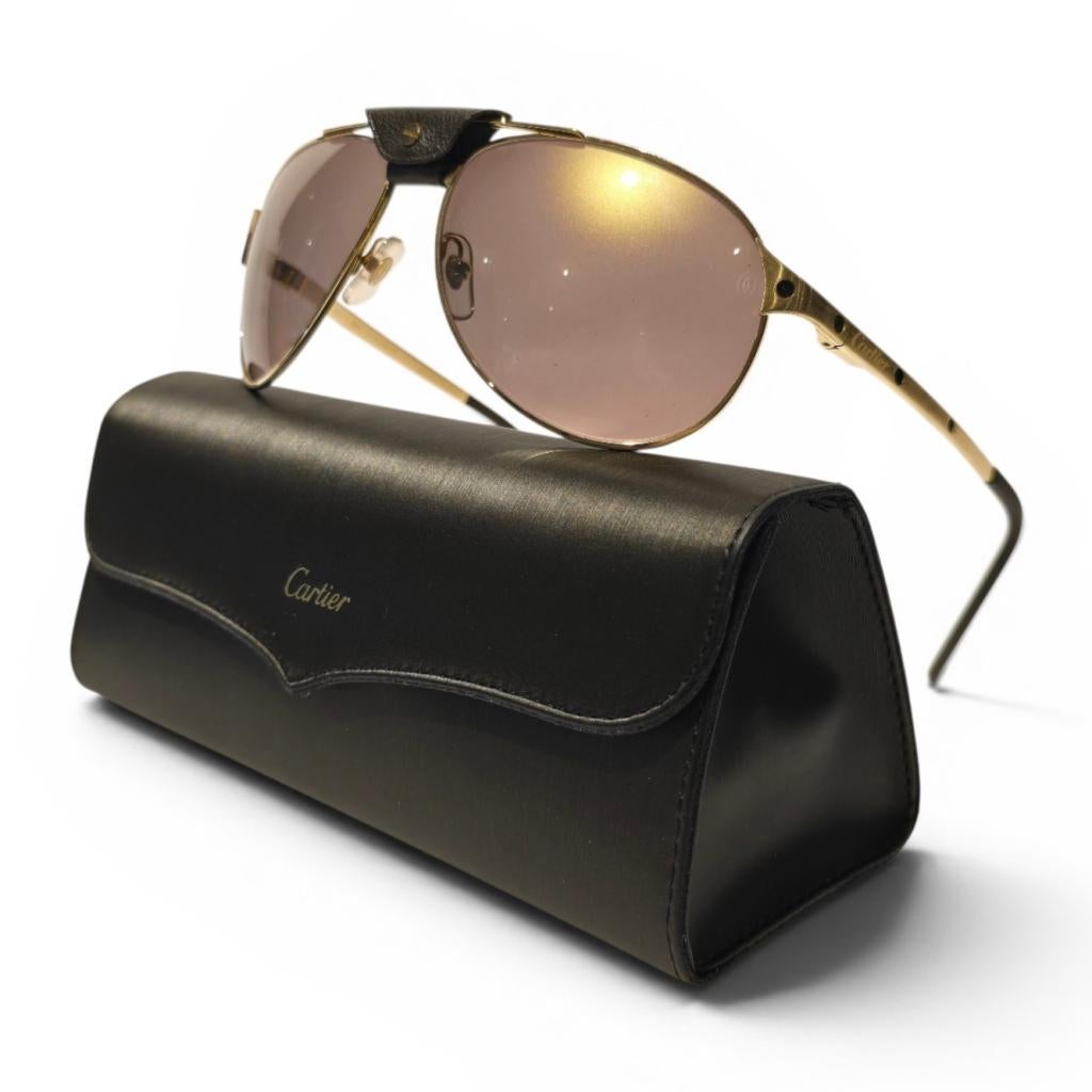 Cartier Zonnebril Santos Dumont Gold Limited Edition | ZGAN, Cartier, Zo goed als nieuw, Support@cartier.com, 13 Rue de la Paix, 75002 Paris
France