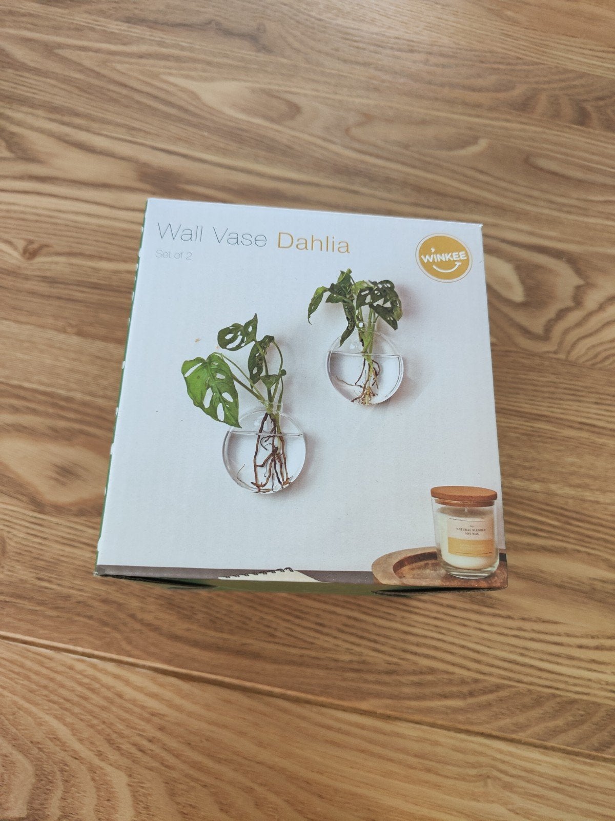Winkee Wall Vase Dahlia - Set van 2 - Nieuw in doos, Ophalen of Verzenden, Nieuw, Glas, Minder dan 50 cm