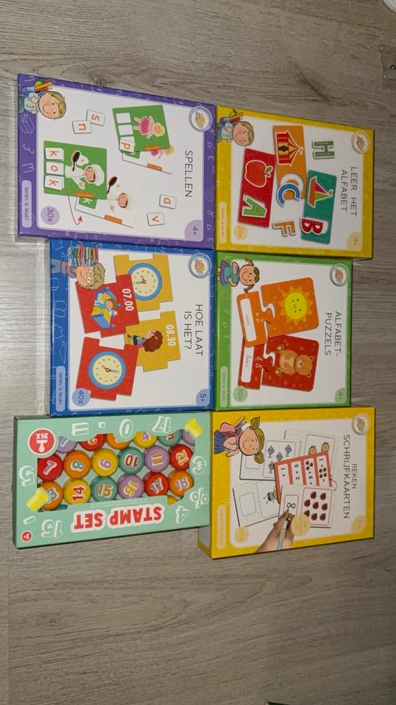 Educatieve Spelletjes Set: Letters, Cijfers & Klok (Nieuw), Ophalen of Verzenden, Nieuw, Taal en Lezen
