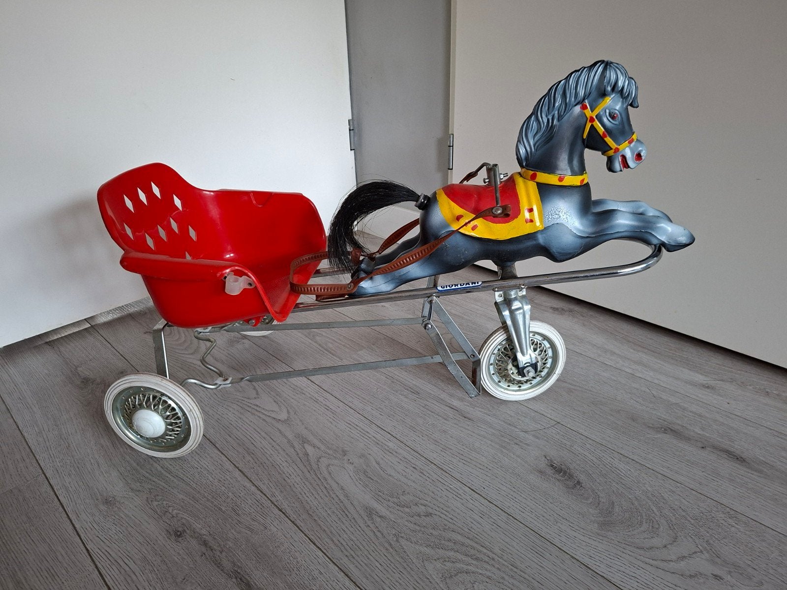 Vintage Giordani Pedaal Sulky met Paard - Jaren '60/'70, Ophalen