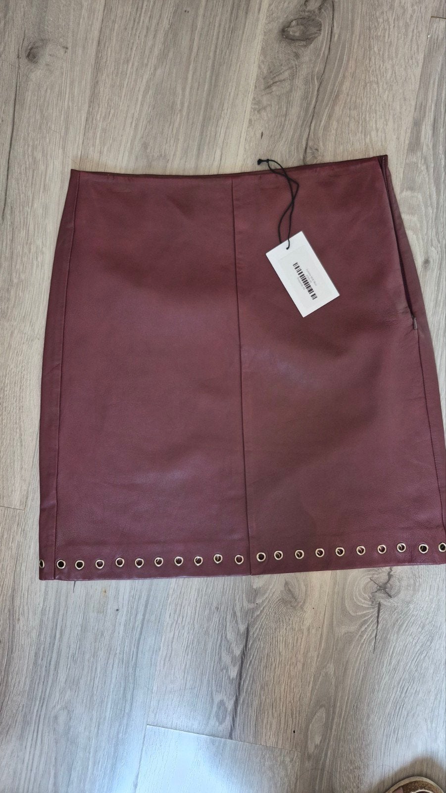 Gimaguas Eyelets lederen Midi Skirt - Bordeauxrood, Kleding | Dames, Nieuw, Gimaguas, Ophalen of Verzenden, Knielengte