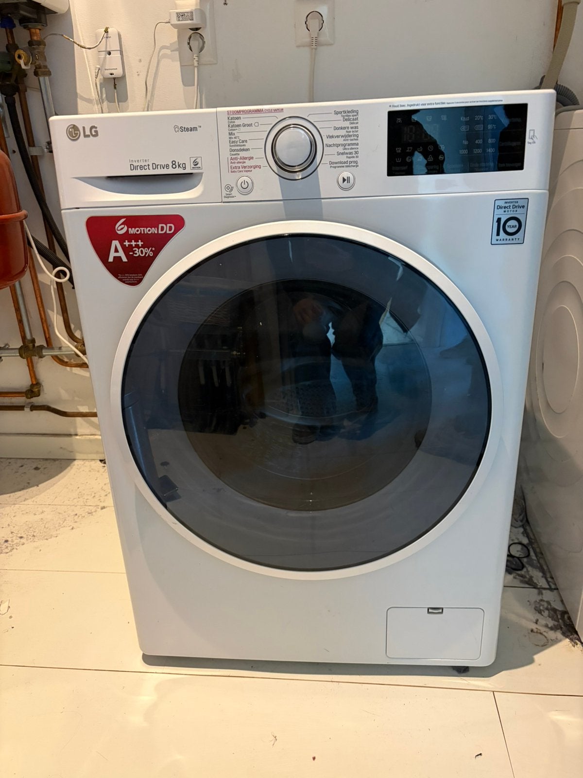 Wasmachine LG 8 kilo werkt nog prima, Ophalen, Gebruikt, 85 tot 90 cm, 1200 tot 1600 toeren