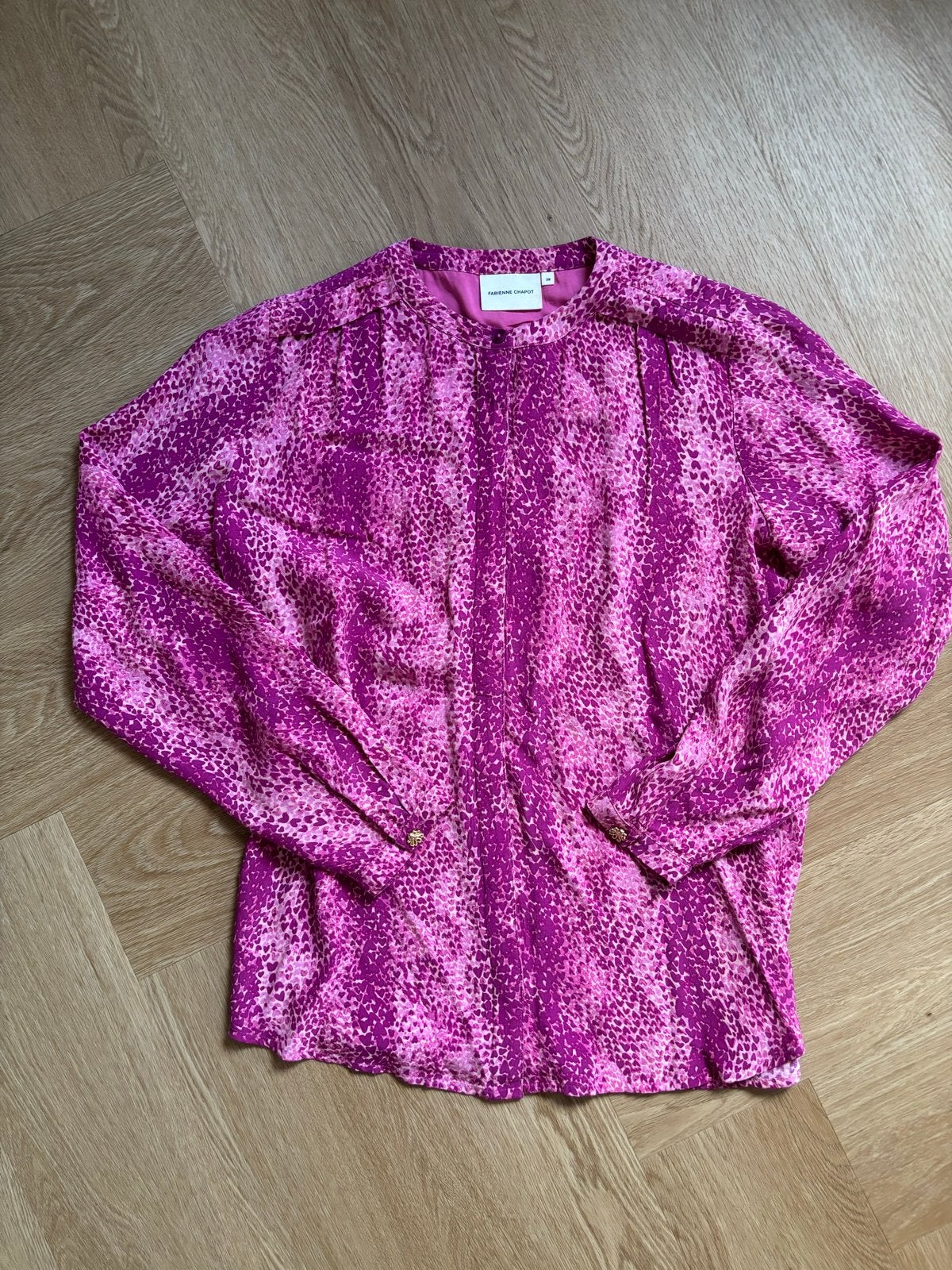 Fabienne Chapot Sunset Blouse - Paars/Roze Panterprint, Ophalen of Verzenden, Zo goed als nieuw, Maat 38/40 (M), Paars