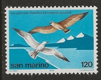San  Marino 29, meeuwen voor asmae, Verzenden, Overige landen, Gestempeld