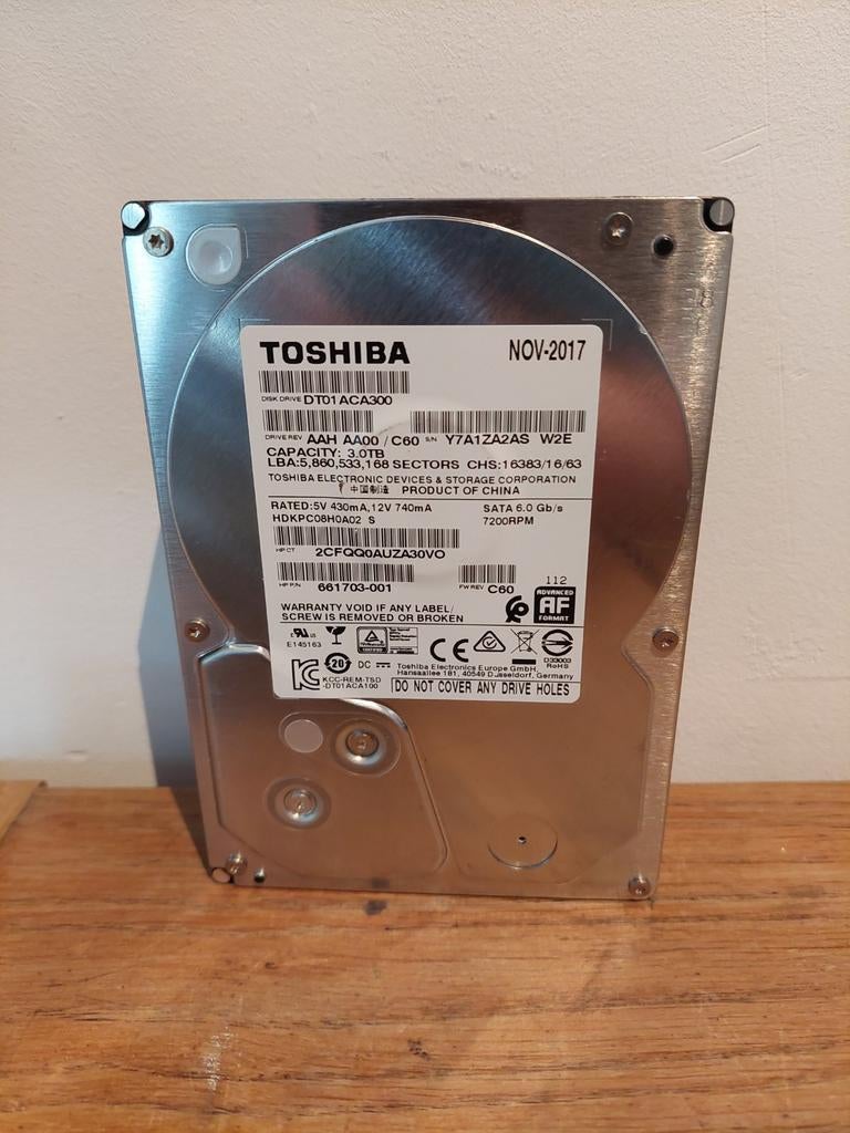 Toshiba 3TB HDD | 3,5 inch, Computers en Software, Harde schijven, HDD, Ophalen of Verzenden, Desktop, 3TB