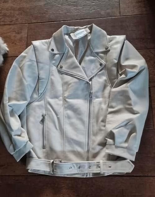 Creme kleurig leren jasje Copperose maat S, Beige, Copperose, Ophalen of Verzenden, Maat 36 (S)