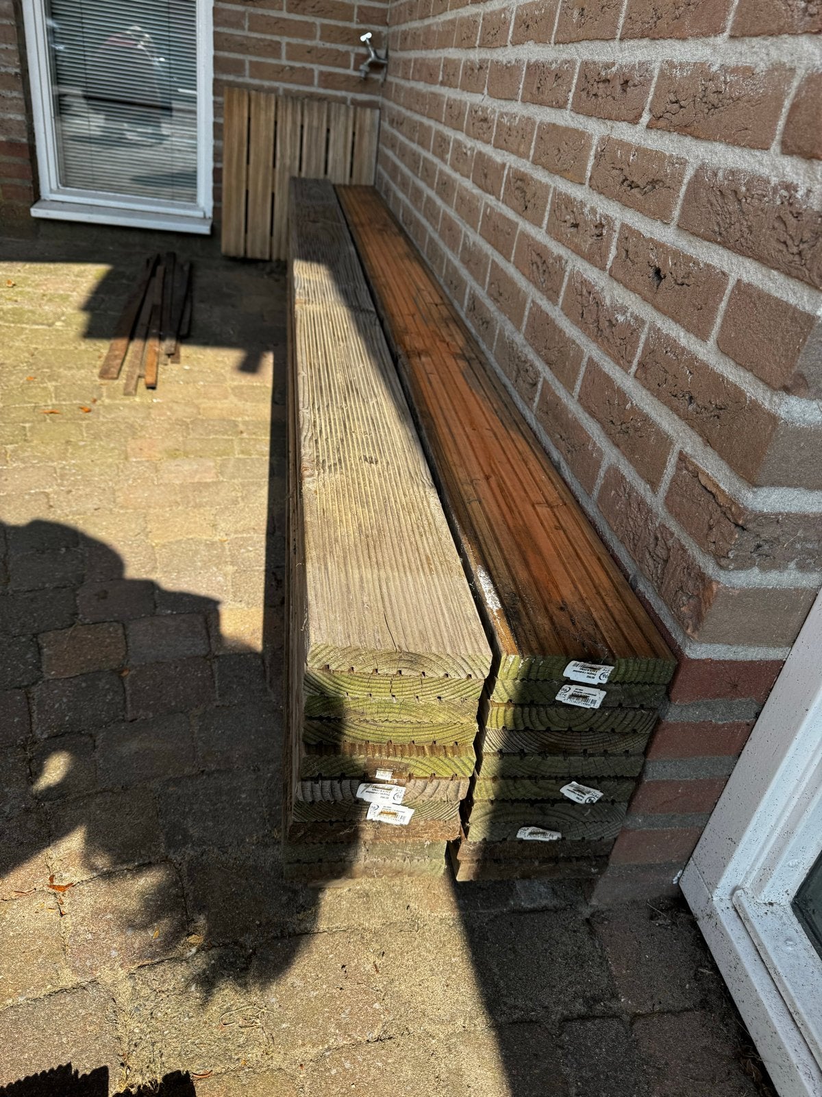20 nieuwe Douglas vlonderplanken - deels vergrijsd, Ophalen, Gebruikt, Hout