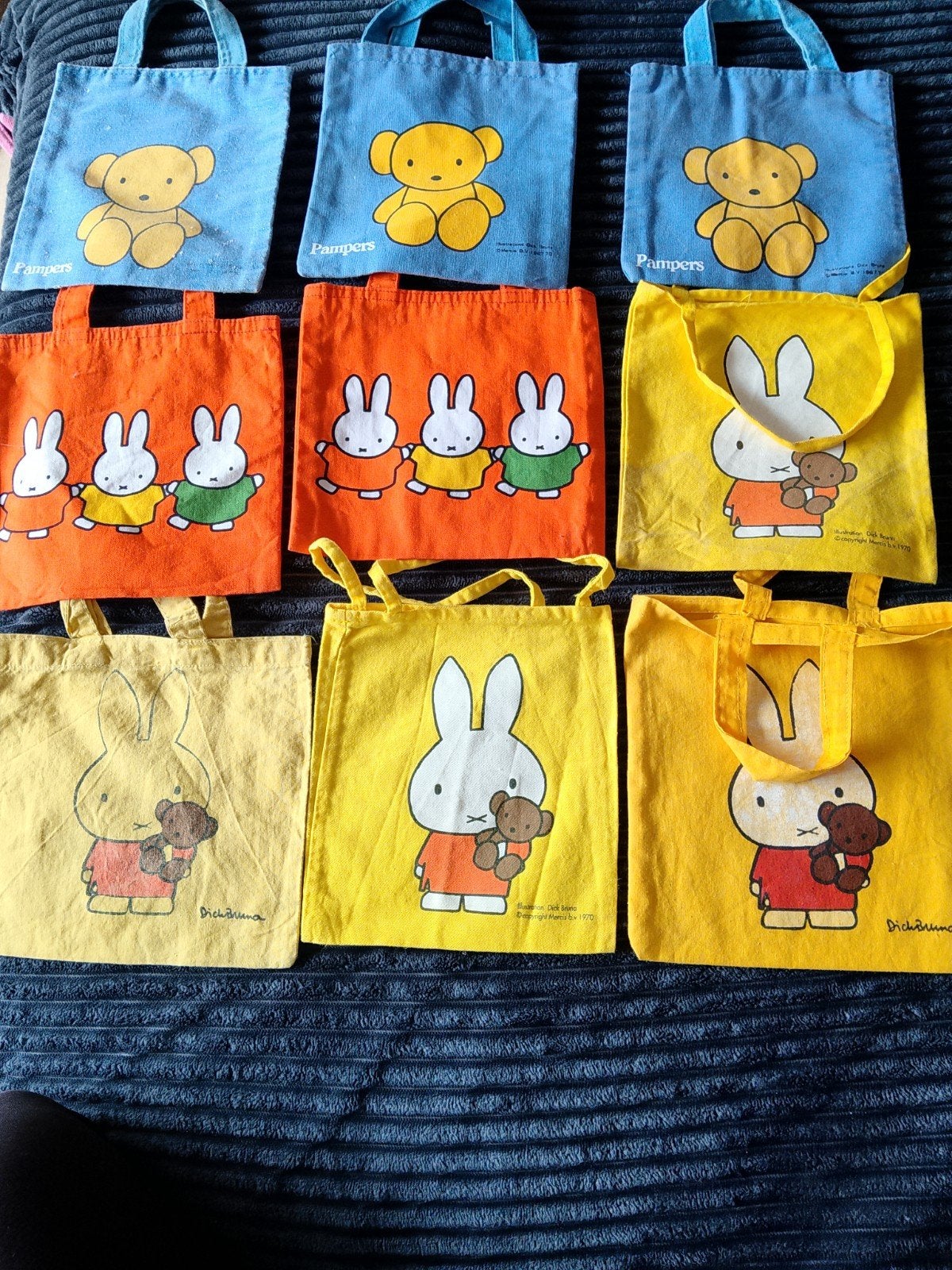 Nijntje en Bruintje stoffen tasjes - set van 9, Ophalen of Verzenden, Zo goed als nieuw