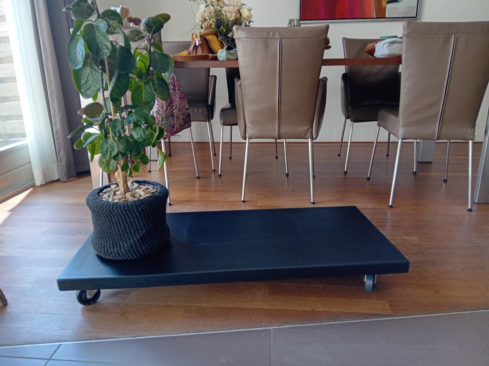 TV meubel  met wielen - 110x49 cm, Ophalen, Gebruikt