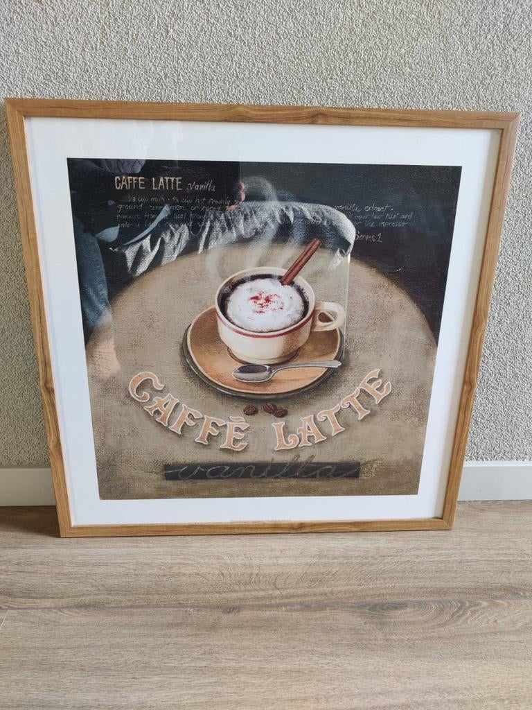 Caffè Latte print met lijst, Gebruikt, 50 tot 75 cm, Ophalen of Verzenden, Print