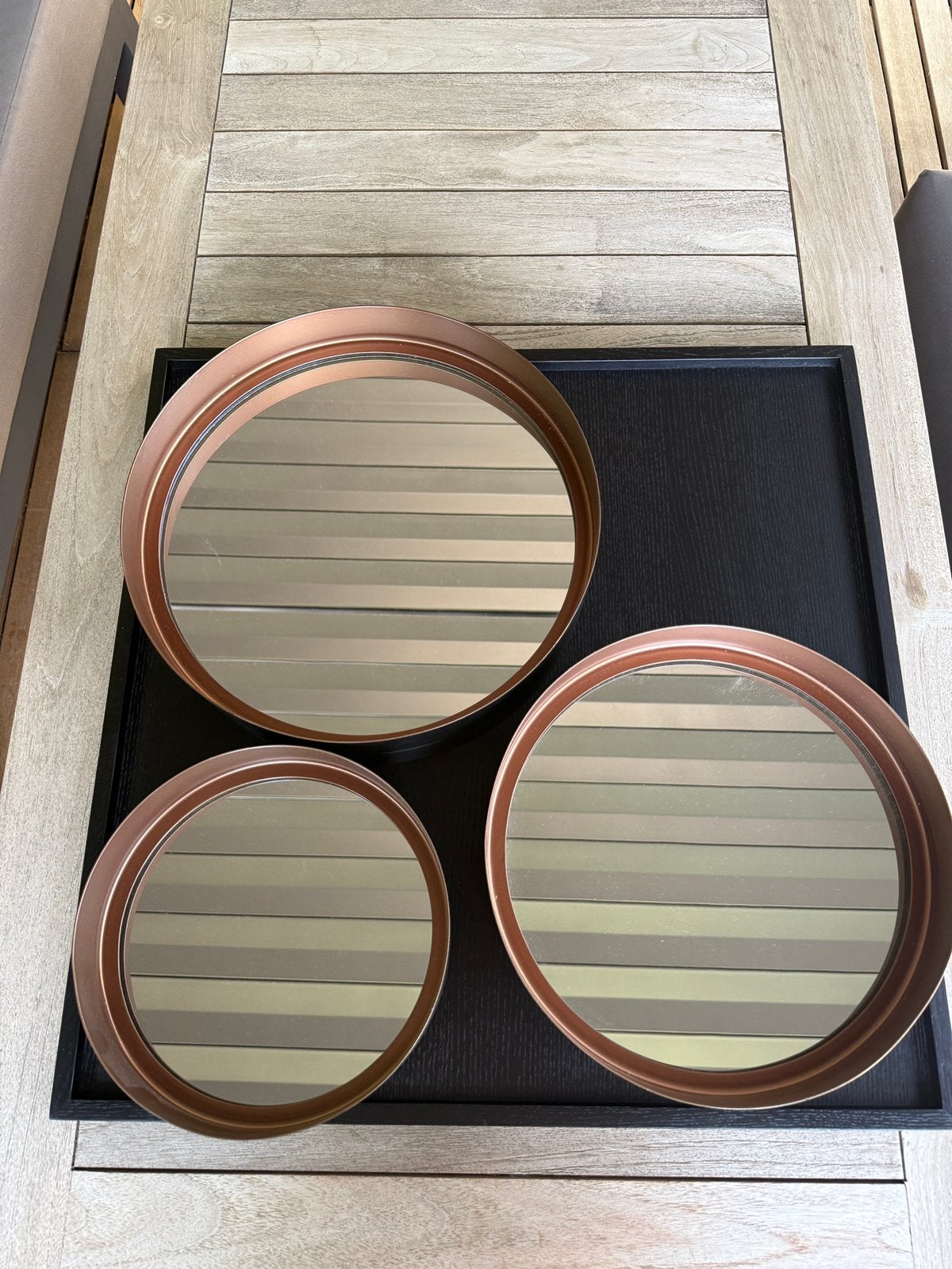Kave Home spiegelset – 3 ronde spiegels, Huis en Inrichting, Woonaccessoires | Spiegels, Ophalen, Minder dan 50 cm, Rond, Zo goed als nieuw