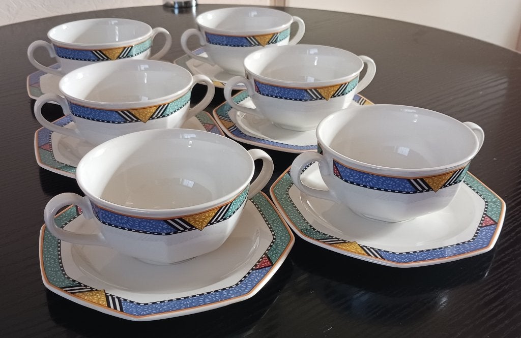 6x soepkom en schotel Villeroy en Boch Tiago, Ophalen, Gebruikt, Villeroy & Boch, Overige stijlen