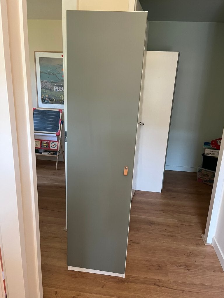 Groene IKEA PAX kast, 50 cm breed, 60 cm diep, 201 cm hoog, Ophalen, Gebruikt, 200 cm of meer, Met plank(en)