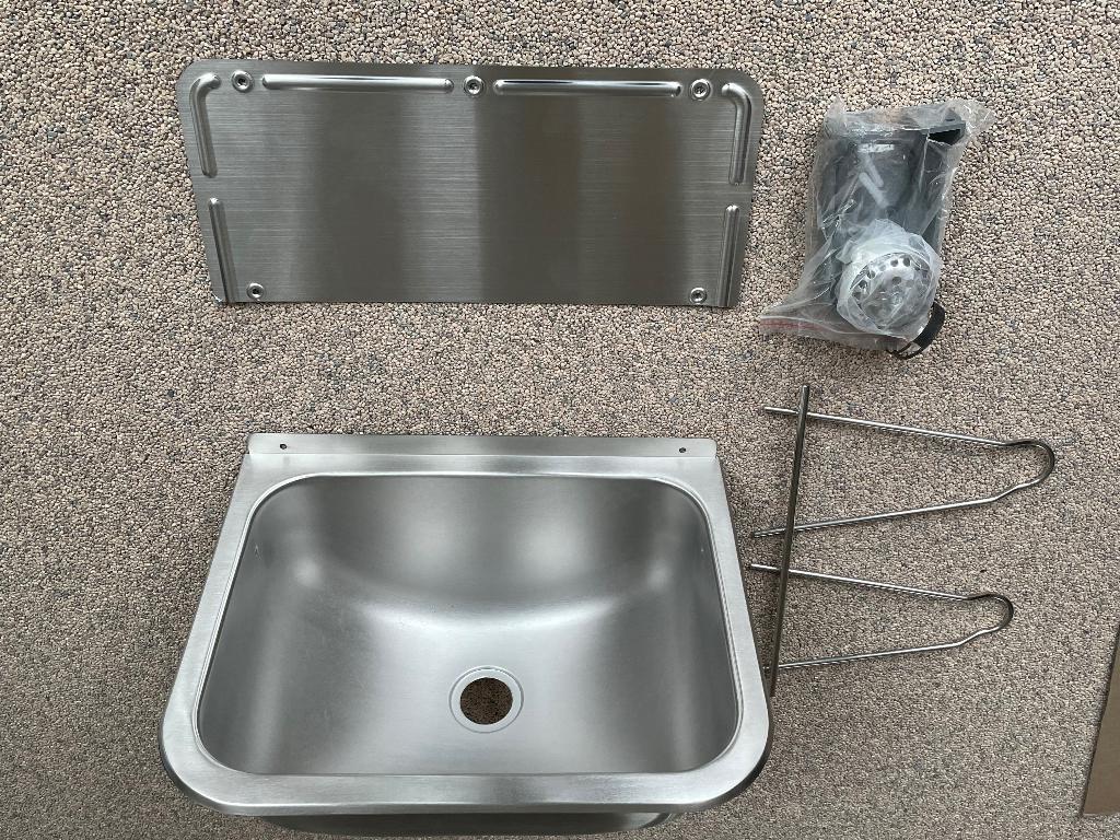 RVS Uitstort Gootsteen 45x34cm met rooster  NIEUW, Doe-het-zelf en Verbouw, Sanitair, Ophalen, Nieuw, Rvs, Wastafel