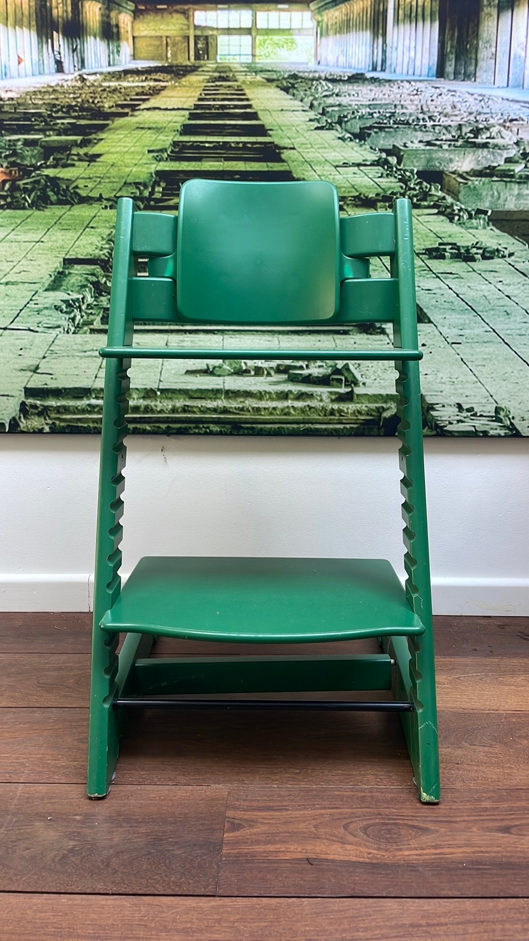 Compleet Stokke Trip Trap Stoel Green, Ophalen, Zo goed als nieuw, Meegroeistoel, Gordel(s)