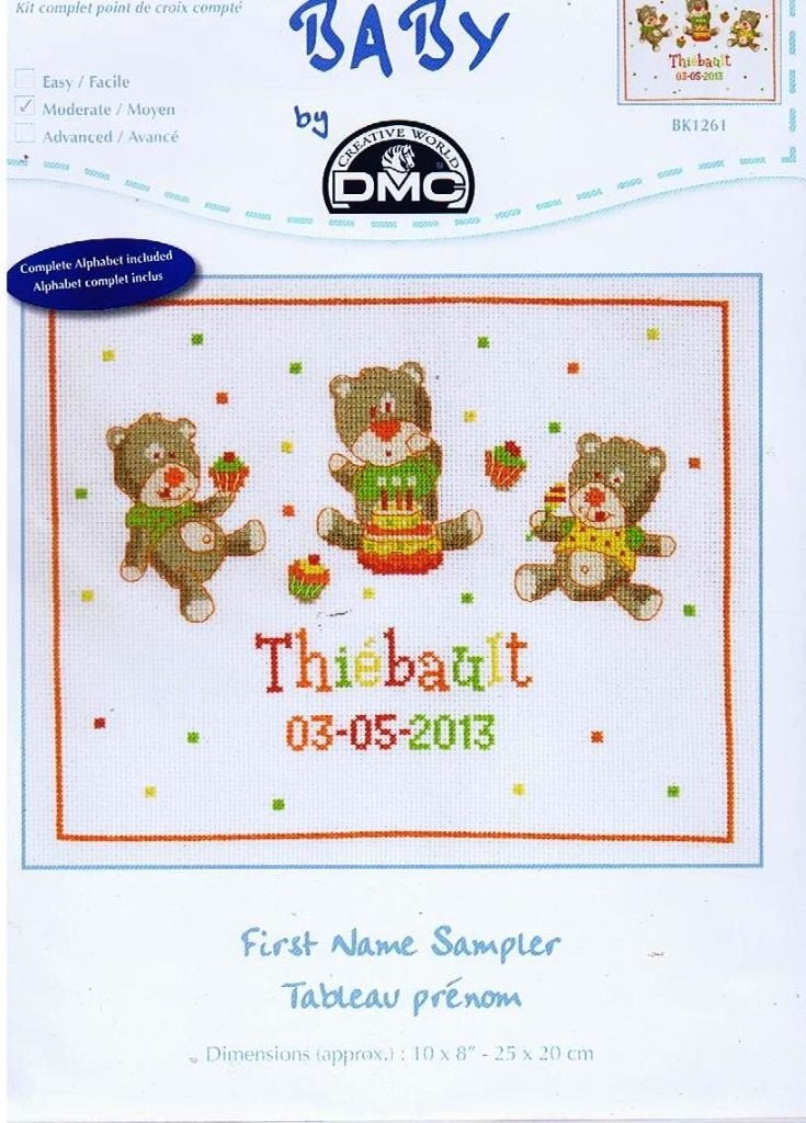 Cado sale dmc borduurpakket geboorte, THIEBAULT BK 1261, Ophalen of Verzenden, Nieuw, Handborduren, Borduurpakket