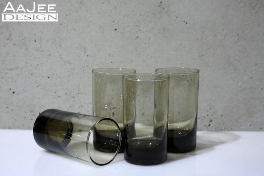 4 X Vintage rookglas shotglaasjes - Fume - Luminarc France, Ophalen of Verzenden, Zo goed als nieuw, Overige typen