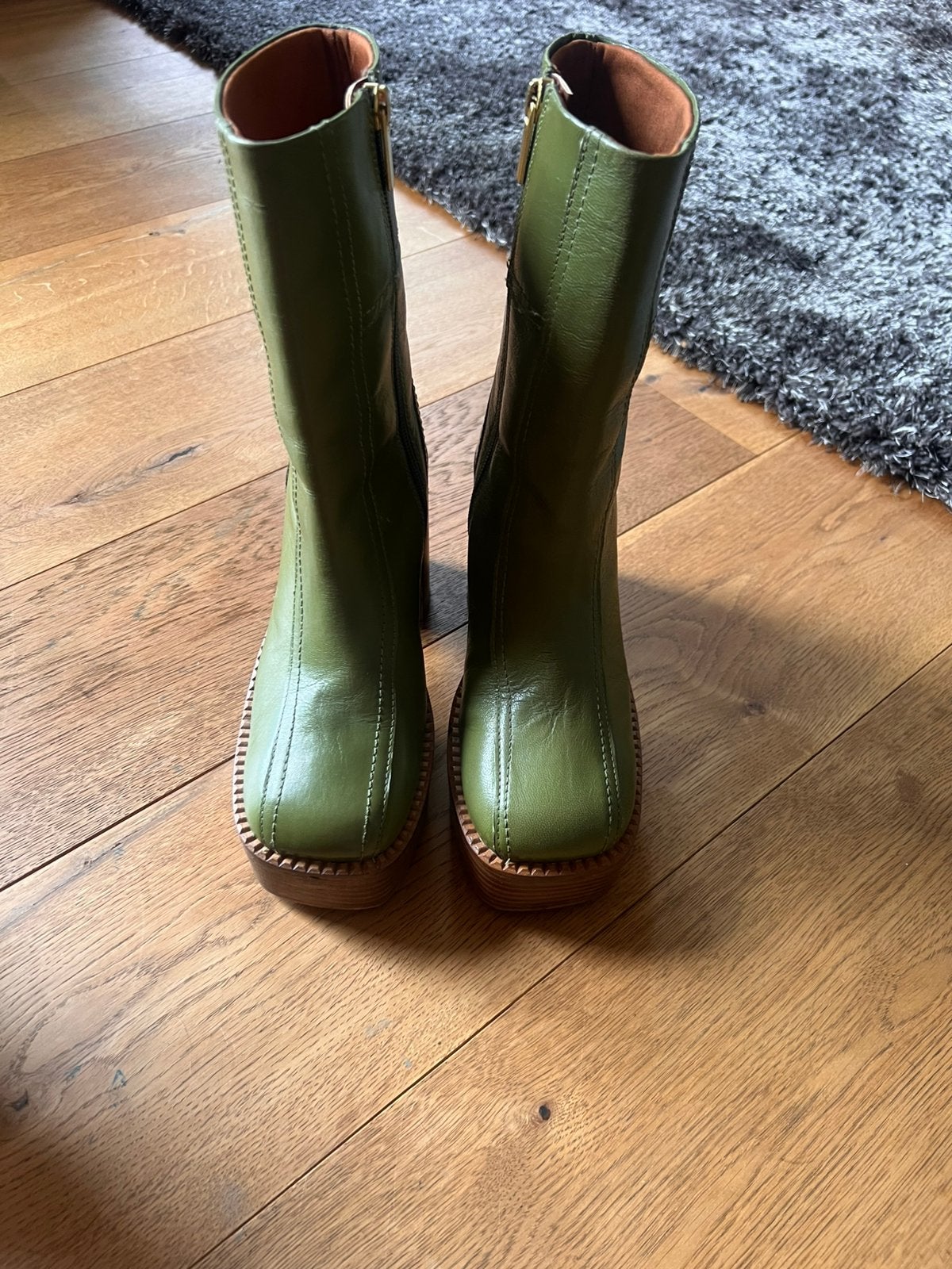 Laarsjes/laarzen/blokhak/groen Maat 38, Ophalen of Verzenden, Zo goed als nieuw, Groen