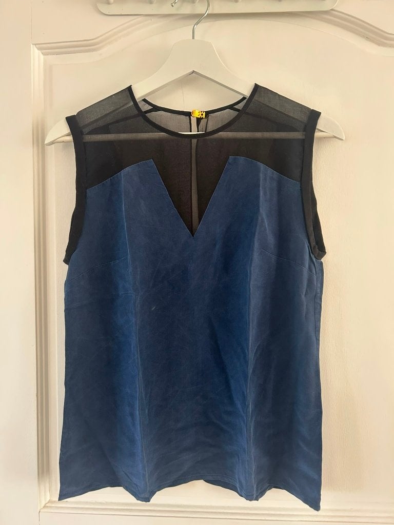 Top Sandro Blauw Zwart maat 1, Maat 38/40 (M), Blauw, Sandro, Ophalen of Verzenden