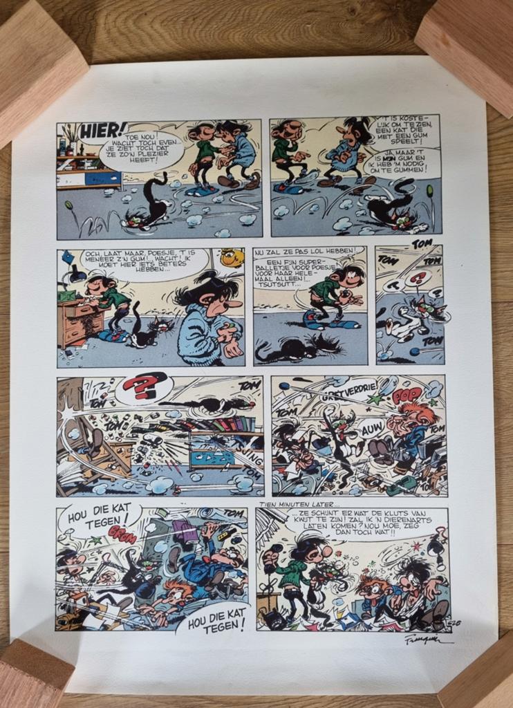 Grappige Guust Flater pagina-poster!, Verzamelen, Ophalen, Gebruikt, A1 t/m A3