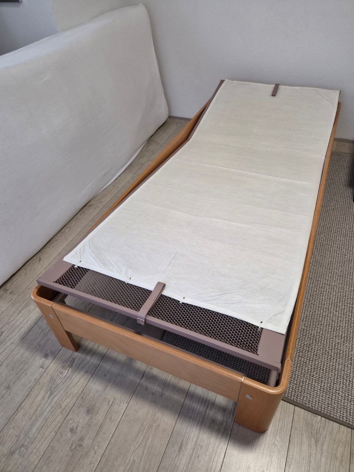 Auping Auronde eenpersoonsbed 220x90cm (incl. matras), Ophalen, 90 cm, Eenpersoons, Hout