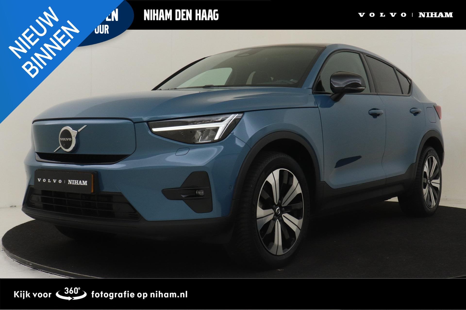 Volvo C40 RECHARGE ULTIMATE 69 kWh -PANO.DAK|HARMAN/KARDON|3, 12 maanden, Automatische klimaatregeling, Gebruikt, Blauw