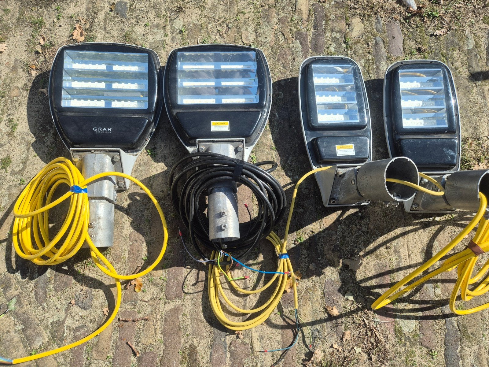 2x GRAH led lighting/2x Tellco Europe +meer opschuif paaltop, Ophalen, Led-lamp, Gebruikt, E27 (groot)