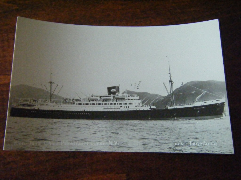 H42 - m.s. Tegelberg - Kon. Java China Paketvaart Lijnen, Verzamelen, Ophalen of Verzenden, Kaart, Foto of Prent