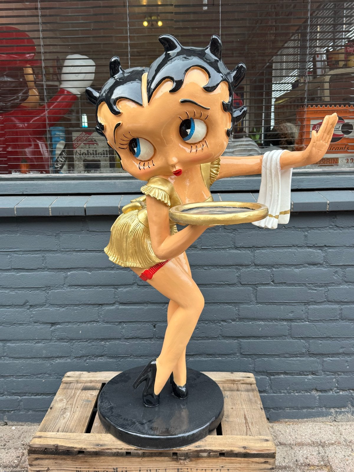 Groot Betty Boop beeld met dienblad, Ophalen, Gebruikt, Mens