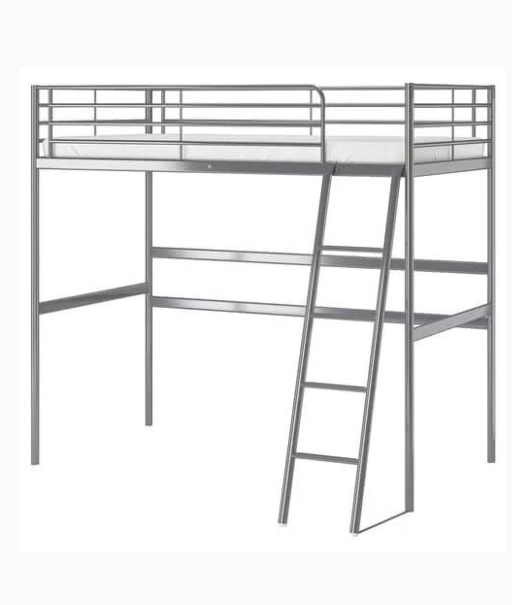 svarta ikea hoogslaper grijs/ zilver, Ophalen, Gebruikt, Eenpersoons, 90 cm