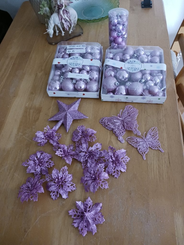 Roze kerstdeko, Ophalen, Zo goed als nieuw, Roze, Overige materialen