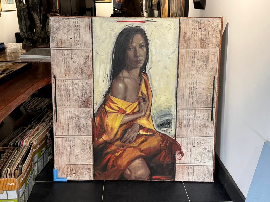 Nico Vrielink - origineel op doek 120x120cm, Antiek en Kunst, Ophalen of Verzenden