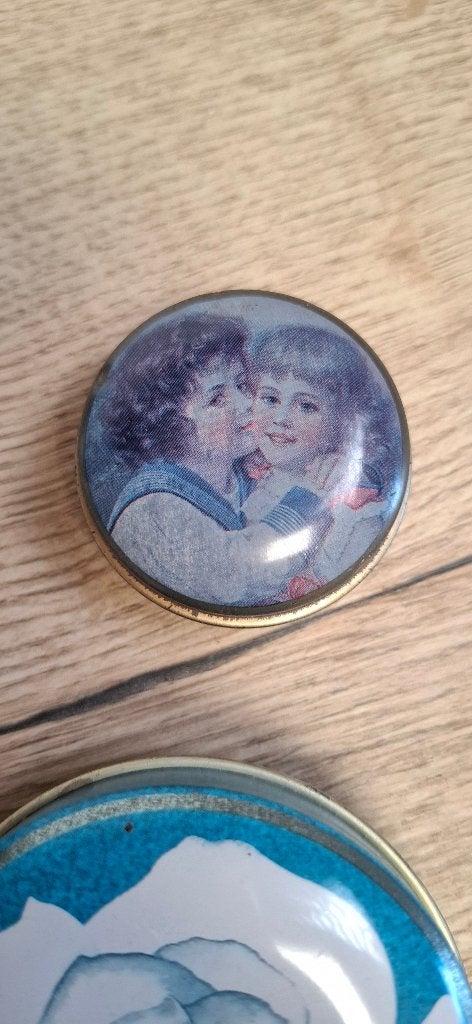 3 Vintage Pillendoosjes Romantische Kindertjes, Roos, bloem, Ophalen of Verzenden