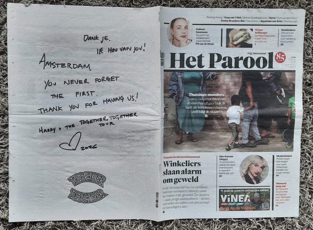 Harry Styles, Ophalen, 1980 tot heden, Nederland, Krant