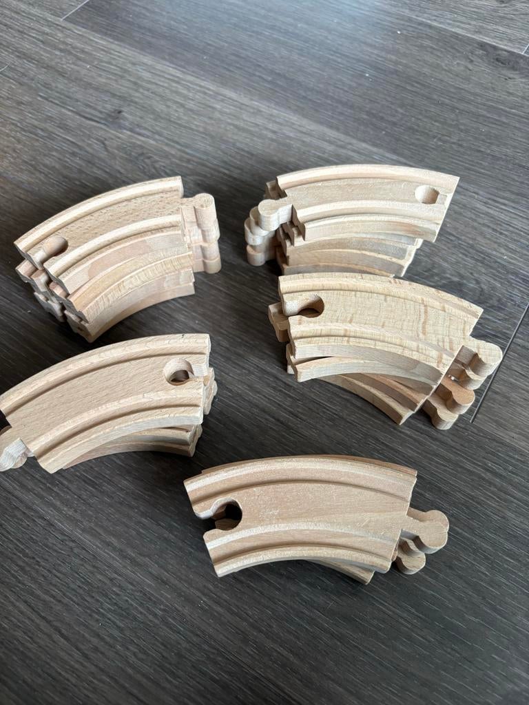 Grote Houten Treinbaan Set met Accessoires, Verzamelen, Speelgoed, Ophalen, Gebruikt
