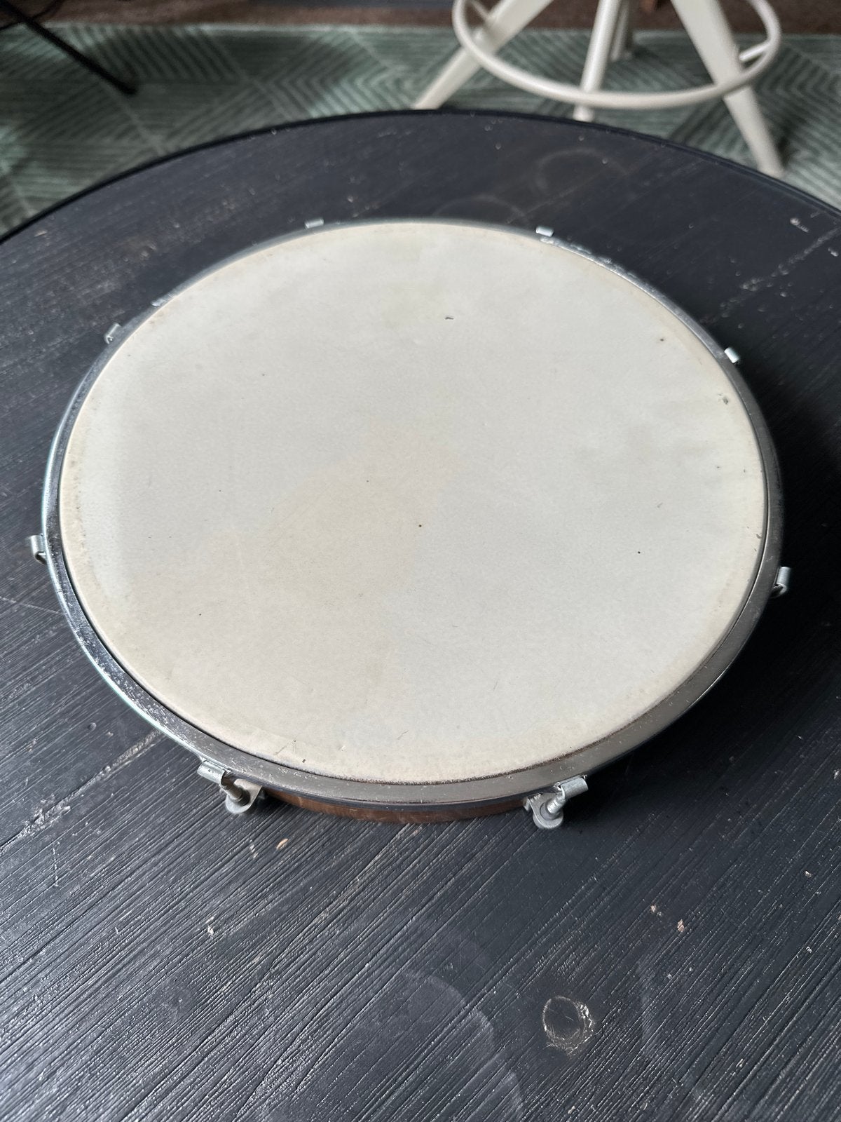 Houten handtrommel - 25 cm doorsnee, 5 cm hoog, Ophalen of Verzenden, Gebruikt, Overige merken