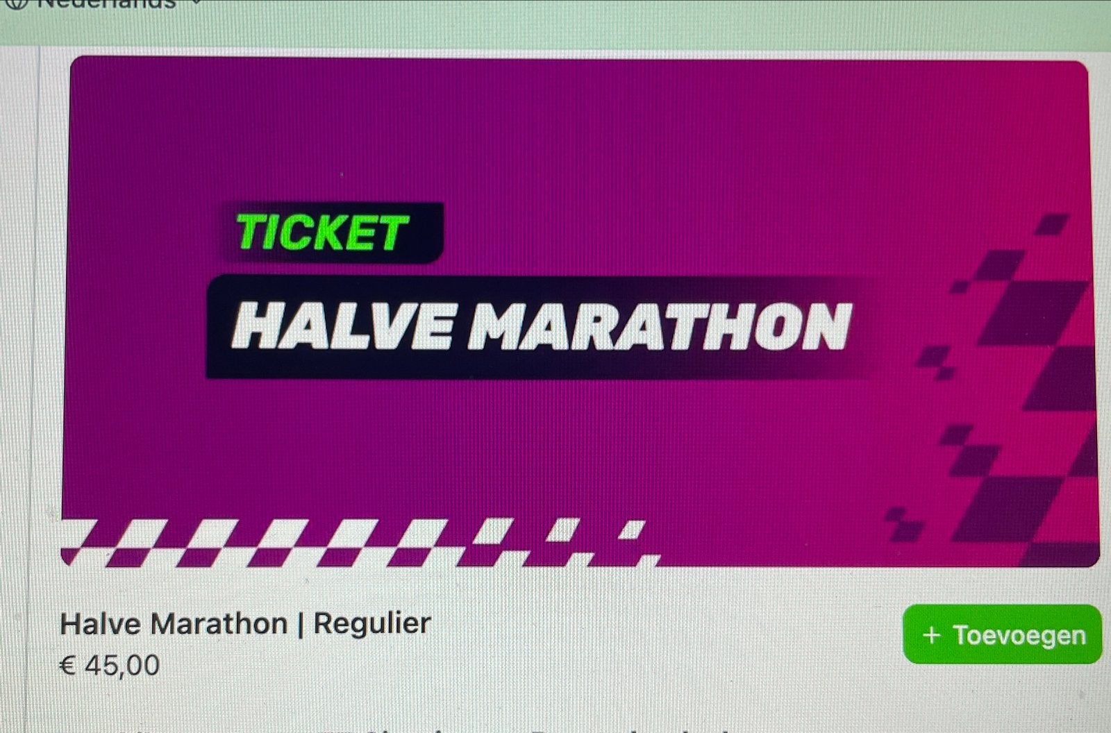 Ticket; TT marathon/ Halve marathon 21,1km, Tickets en Kaartjes