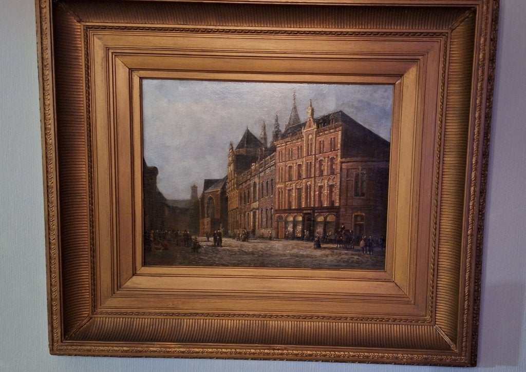 Haagse school schilderij Carel Jacobus Behr, Ophalen, Paneel, Nederlandse school, Gesigneerd