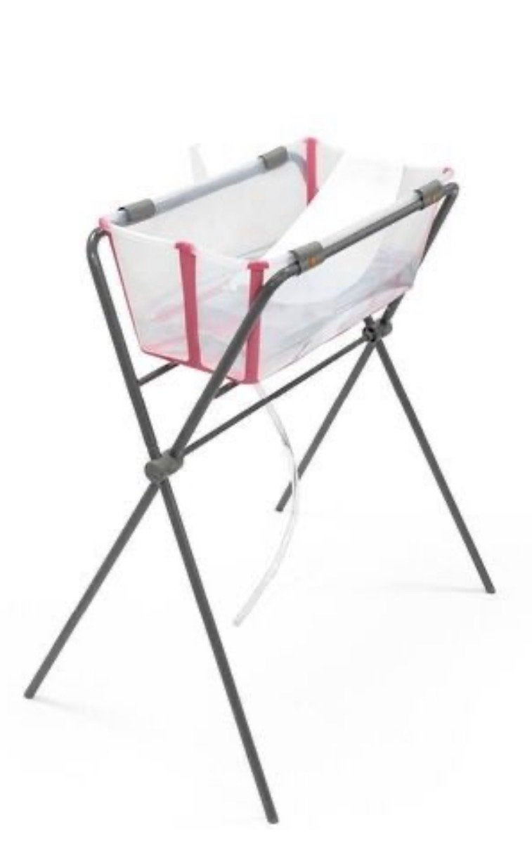 Stokke Flexi bad inklapbaar met baby zitje en standaard, Zo goed als nieuw, Badje, Standaard, Ophalen